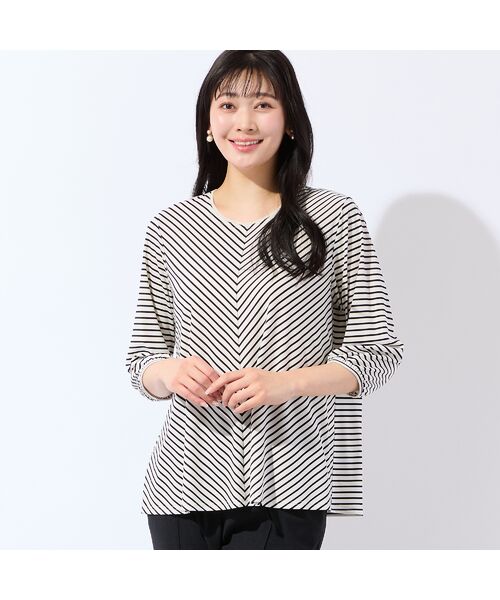 missel / ミゼール カットソー | 【洗える・接触冷感・L～4Lサイズ】Soalonスムースボーダーカットソー | 詳細3