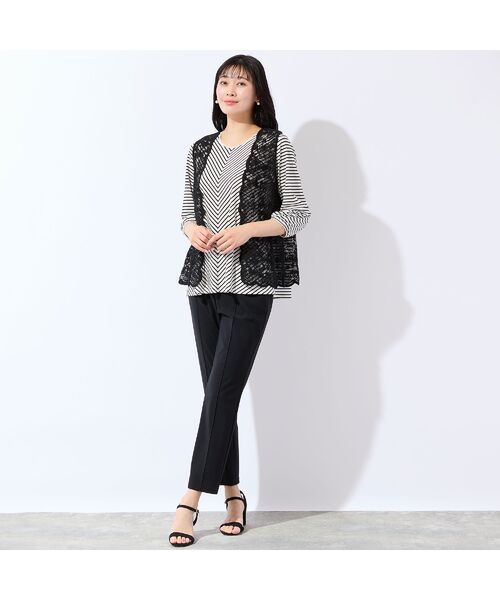 missel / ミゼール カットソー | 【洗える・接触冷感・L～4Lサイズ】Soalonスムースボーダーカットソー | 詳細6