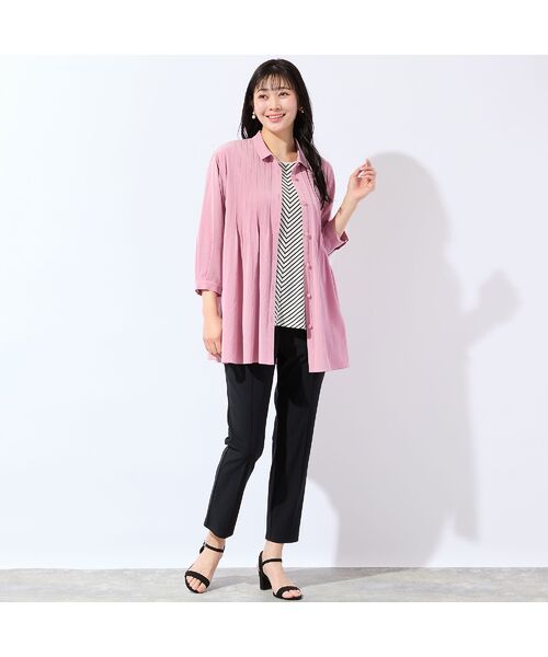 missel / ミゼール カットソー | 【洗える・接触冷感・L～4Lサイズ】Soalonスムースボーダーカットソー | 詳細8