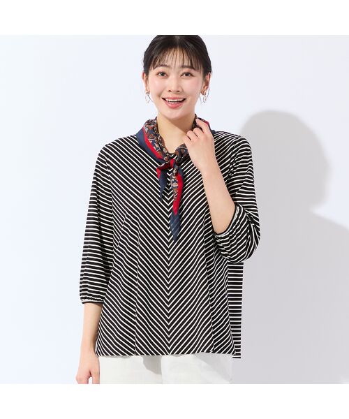 missel / ミゼール カットソー | 【洗える・接触冷感・L～4Lサイズ】Soalonスムースボーダーカットソー | 詳細11