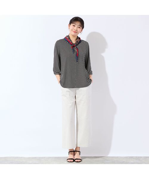 missel / ミゼール カットソー | 【洗える・接触冷感・L～4Lサイズ】Soalonスムースボーダーカットソー | 詳細16