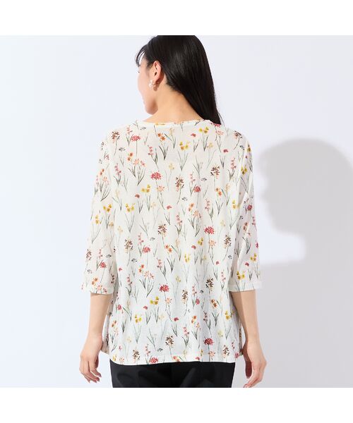 missel / ミゼール カットソー | 【洗える・アンサンブル可・L～4Lサイズ】ボタニカル柄カットソー | 詳細1