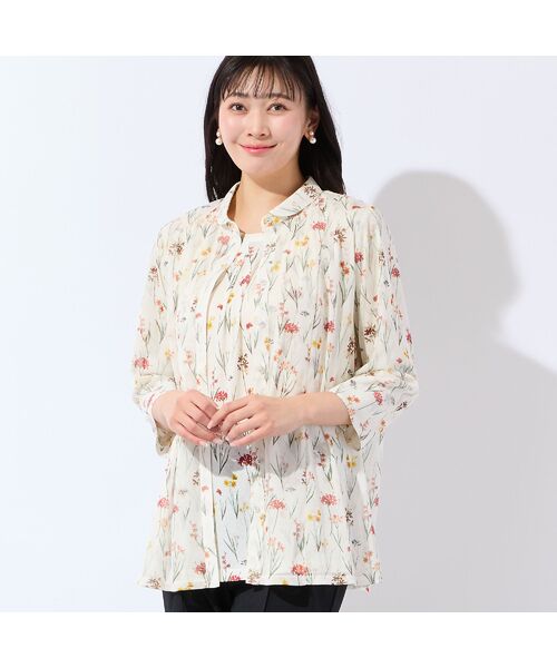 missel / ミゼール カットソー | 【洗える・アンサンブル可・L～4Lサイズ】ボタニカル柄カットソー | 詳細7
