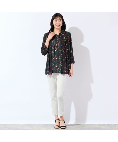 missel / ミゼール カットソー | 【洗える・アンサンブル可・L～4Lサイズ】ボタニカル柄カットソー | 詳細12