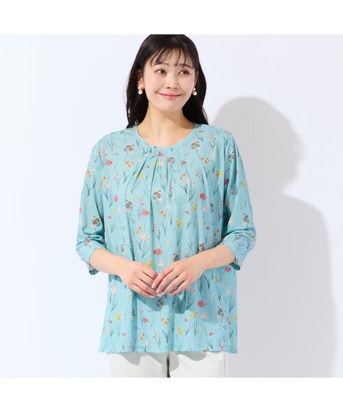 missel / ミゼール カットソー | 【洗える・アンサンブル可・L～4Lサイズ】ボタニカル柄カットソー | 詳細13