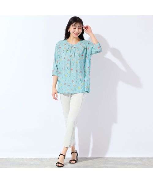 missel / ミゼール カットソー | 【洗える・アンサンブル可・L～4Lサイズ】ボタニカル柄カットソー | 詳細15