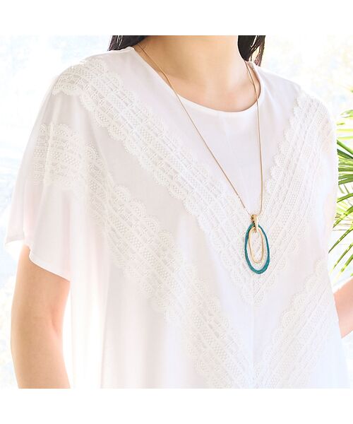 missel / ミゼール カットソー | 【洗える・3Lサイズあり】レースつきワイドプルオーバー | 詳細2