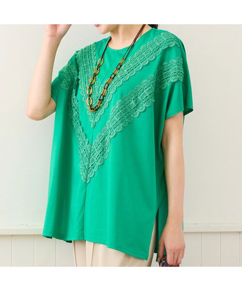 missel / ミゼール カットソー | 【洗える・3Lサイズあり】レースつきワイドプルオーバー | 詳細12