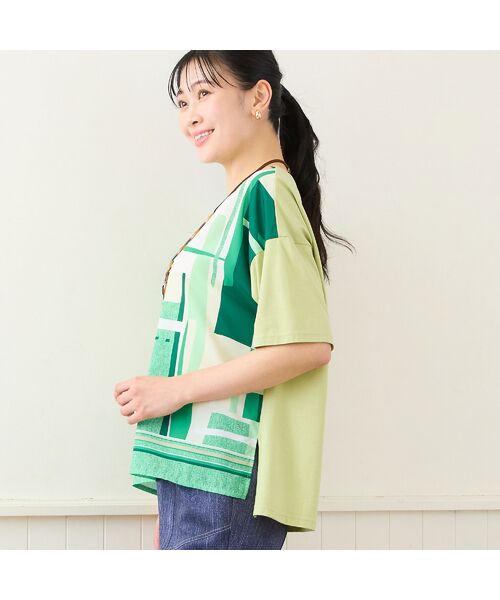 missel / ミゼール カットソー | 【洗える・日本製・3Lサイズあり】幾何柄プルオーバー | 詳細2