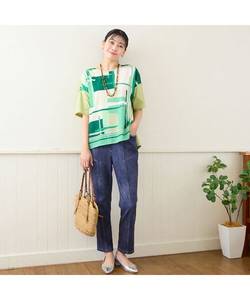 missel / ミゼール カットソー | 【洗える・日本製・3Lサイズあり】幾何柄プルオーバー | 詳細7