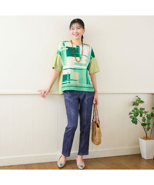 missel / ミゼール カットソー | 【洗える・日本製・3Lサイズあり】幾何柄プルオーバー | 詳細9