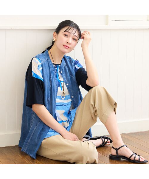 missel / ミゼール カットソー | 【洗える・日本製・3Lサイズあり】幾何柄プルオーバー | 詳細18