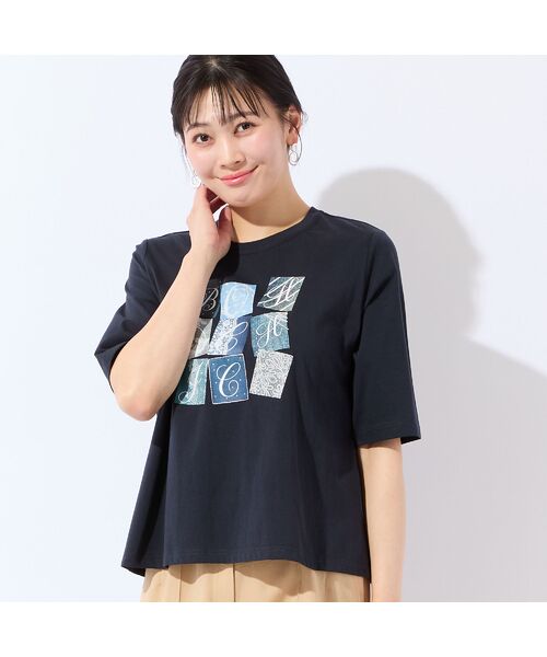 missel / ミゼール カットソー | 【洗える・L～4Lサイズ】BOHO CHIC Tシャツ（ダークブルー）