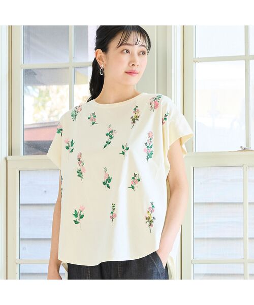 missel / ミゼール カットソー | 【洗える・3Lサイズあり】フラワー刺繍ワイドプルオーバー | 詳細2