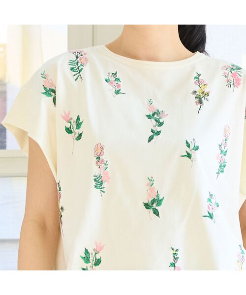 missel / ミゼール カットソー | 【洗える・3Lサイズあり】フラワー刺繍ワイドプルオーバー | 詳細3