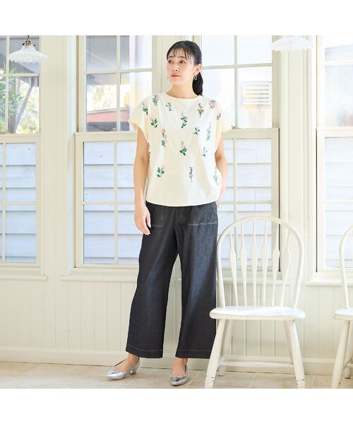 missel / ミゼール カットソー | 【洗える・3Lサイズあり】フラワー刺繍ワイドプルオーバー | 詳細6