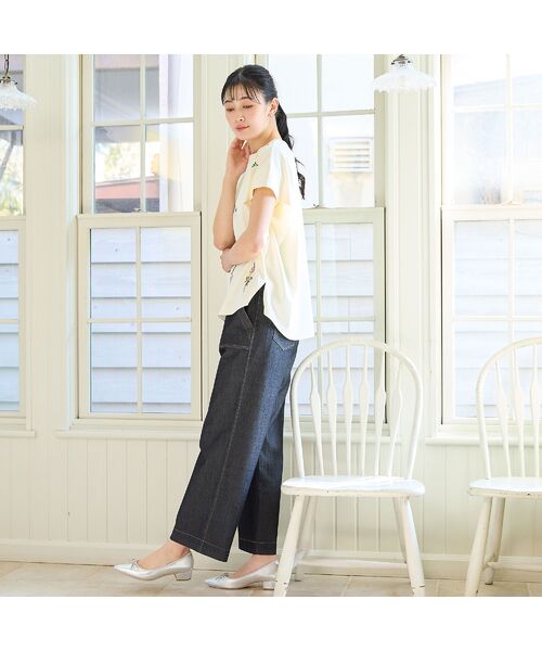 missel / ミゼール カットソー | 【洗える・3Lサイズあり】フラワー刺繍ワイドプルオーバー | 詳細7