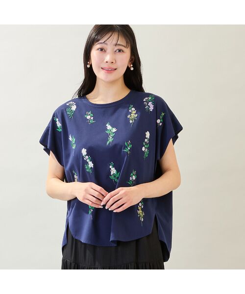 missel / ミゼール カットソー | 【洗える・3Lサイズあり】フラワー刺繍ワイドプルオーバー | 詳細10