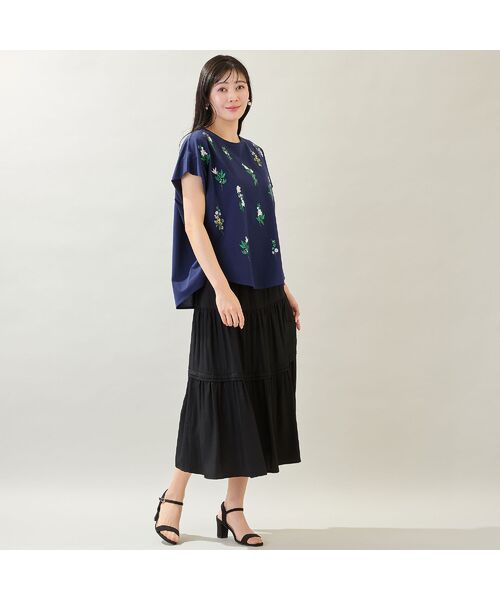 missel / ミゼール カットソー | 【洗える・3Lサイズあり】フラワー刺繍ワイドプルオーバー | 詳細12