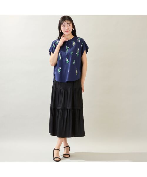 missel / ミゼール カットソー | 【洗える・3Lサイズあり】フラワー刺繍ワイドプルオーバー | 詳細13