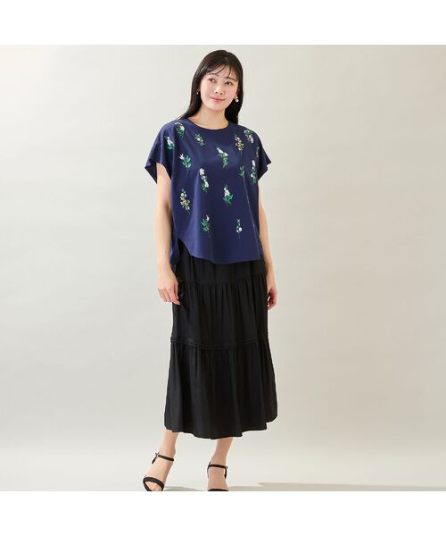 missel / ミゼール カットソー | 【洗える・3Lサイズあり】フラワー刺繍ワイドプルオーバー | 詳細14