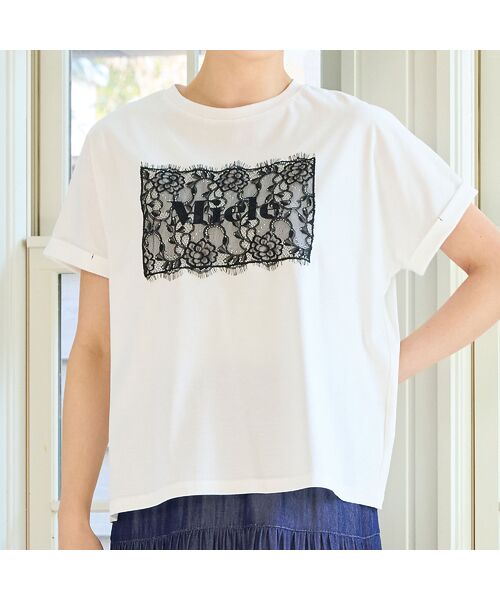 missel / ミゼール カットソー | 【洗える・M～3Lサイズ】Meiele刺繍Tシャツ | 詳細1