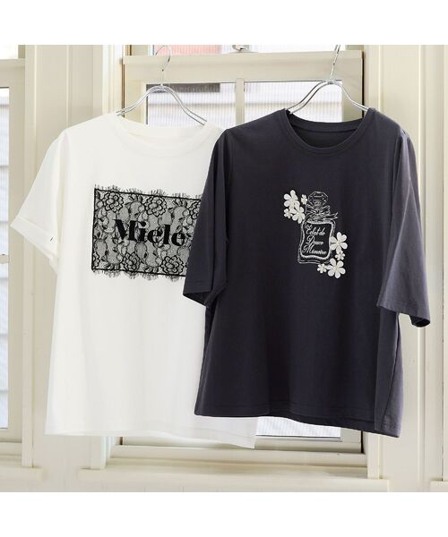 missel / ミゼール カットソー | 【洗える・M～3Lサイズ】Meiele刺繍Tシャツ | 詳細6