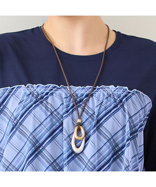 missel / ミゼール ネックレス・ペンダント・チョーカー | 【スライドフリー】メタルモチーフリングネックレス（ブラウン）