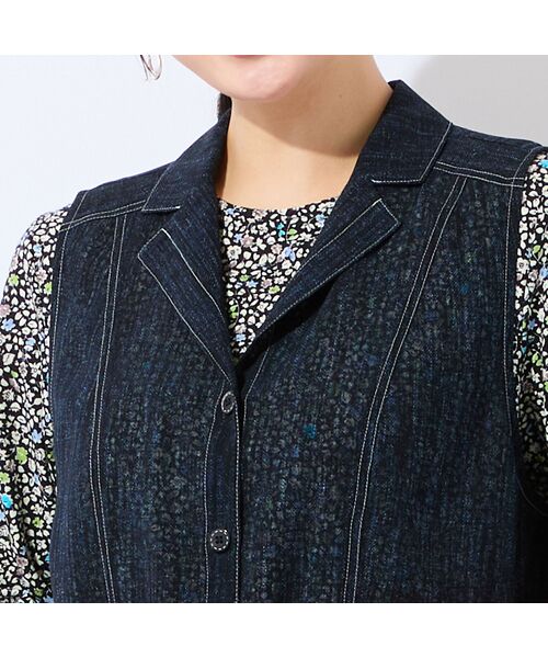 missel / ミゼール ベスト | 【洗える・接触冷感・L～4Lサイズ】カラミ テーラードジレ | 詳細2