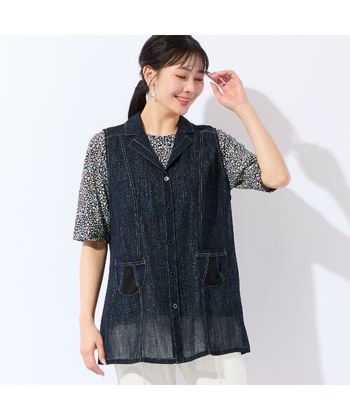 missel / ミゼール ベスト | 【洗える・接触冷感・L～4Lサイズ】カラミ テーラードジレ | 詳細4