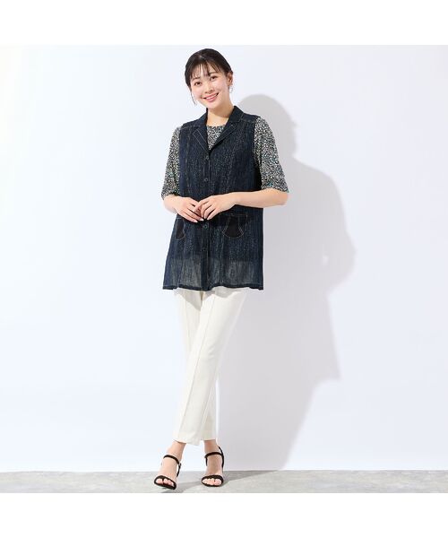 missel / ミゼール ベスト | 【洗える・接触冷感・L～4Lサイズ】カラミ テーラードジレ | 詳細5