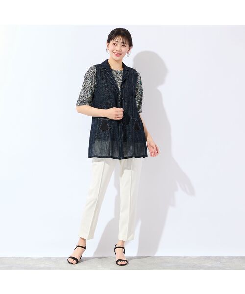 missel / ミゼール ベスト | 【洗える・接触冷感・L～4Lサイズ】カラミ テーラードジレ | 詳細7