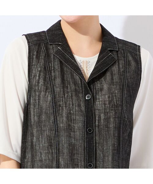 missel / ミゼール ベスト | 【洗える・接触冷感・L～4Lサイズ】カラミ テーラードジレ | 詳細10