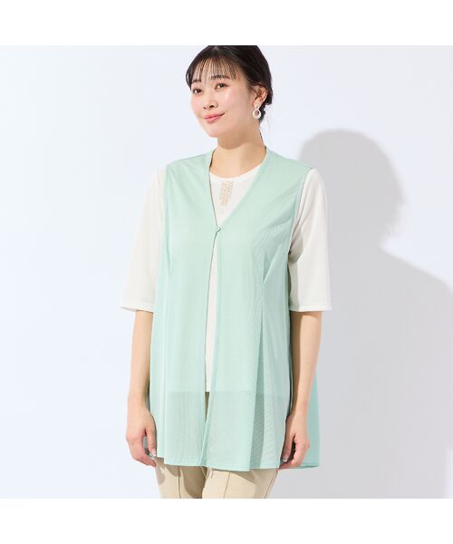 missel / ミゼール ベスト | 【洗える・L～4Lサイズ】メッシュジレ | 詳細8