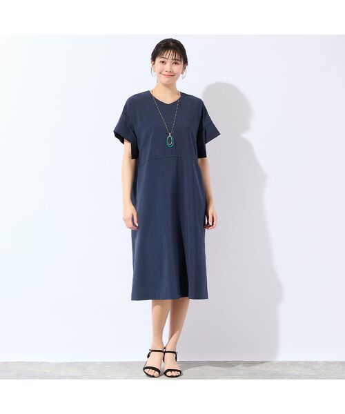 missel / ミゼール ミニ丈・ひざ丈ワンピース | 【洗える・体型カバー・L~4Lサイズ】フリルスリーブ ボクシーワンピース | 詳細6