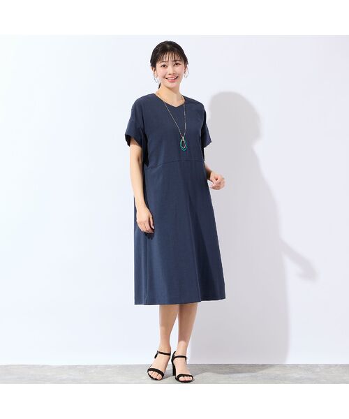 missel / ミゼール ミニ丈・ひざ丈ワンピース | 【洗える・体型カバー・L~4Lサイズ】フリルスリーブ ボクシーワンピース | 詳細7