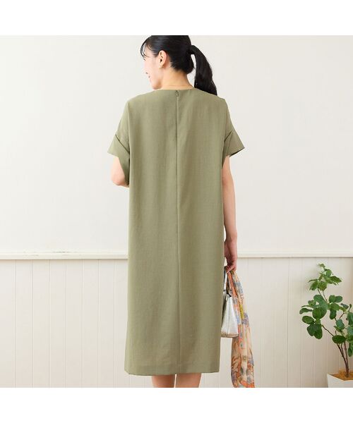 missel / ミゼール ミニ丈・ひざ丈ワンピース | 【洗える・体型カバー・L~4Lサイズ】フリルスリーブ ボクシーワンピース | 詳細8