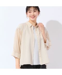 missel / ミゼール シャツ・ブラウス | 【洗える・3Lサイズあり】シアーストライプシャツ