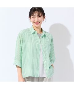 missel / ミゼール シャツ・ブラウス | 【洗える・3Lサイズあり】シアーストライプシャツ