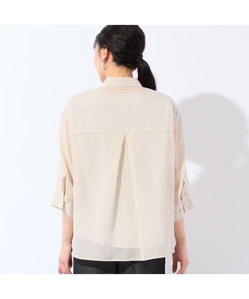 missel / ミゼール シャツ・ブラウス | 【洗える・3Lサイズあり】シアーストライプシャツ | 詳細2