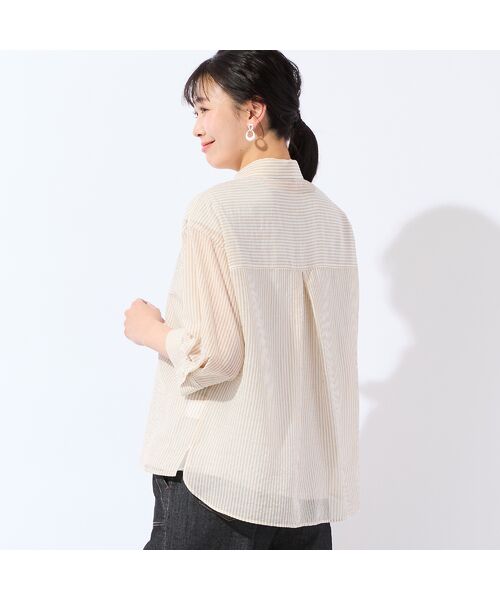 missel / ミゼール シャツ・ブラウス | 【洗える・3Lサイズあり】シアーストライプシャツ | 詳細3