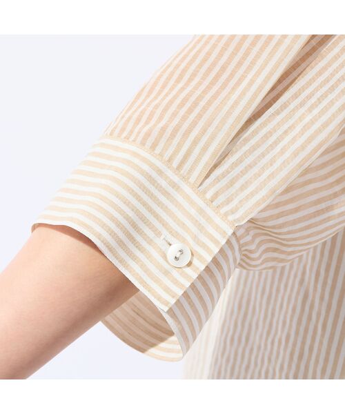 missel / ミゼール シャツ・ブラウス | 【洗える・3Lサイズあり】シアーストライプシャツ | 詳細4