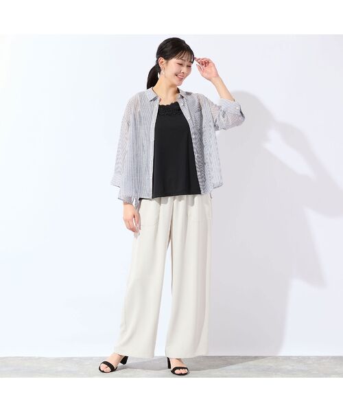 missel / ミゼール シャツ・ブラウス | 【洗える・3Lサイズあり】シアーストライプシャツ | 詳細11