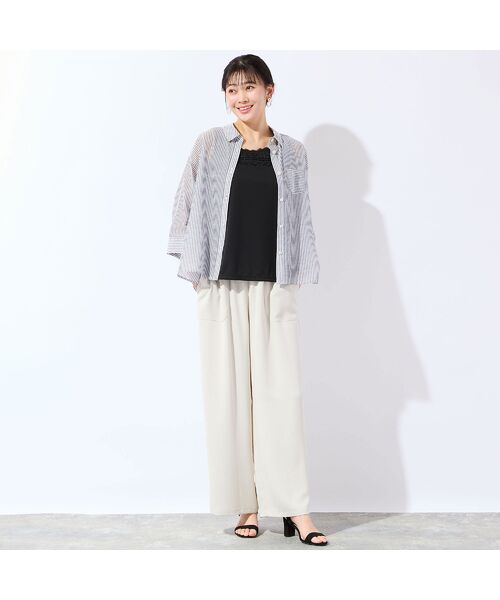 missel / ミゼール シャツ・ブラウス | 【洗える・3Lサイズあり】シアーストライプシャツ | 詳細12