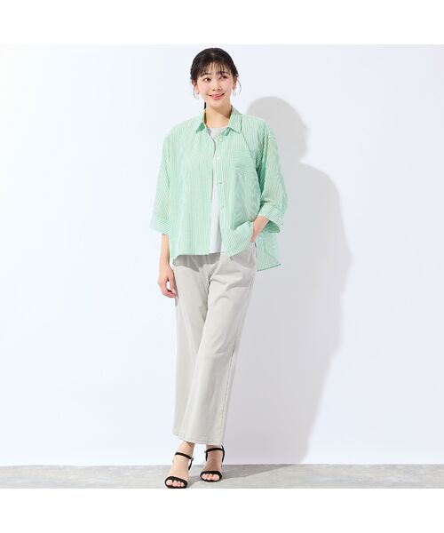 missel / ミゼール シャツ・ブラウス | 【洗える・3Lサイズあり】シアーストライプシャツ | 詳細15