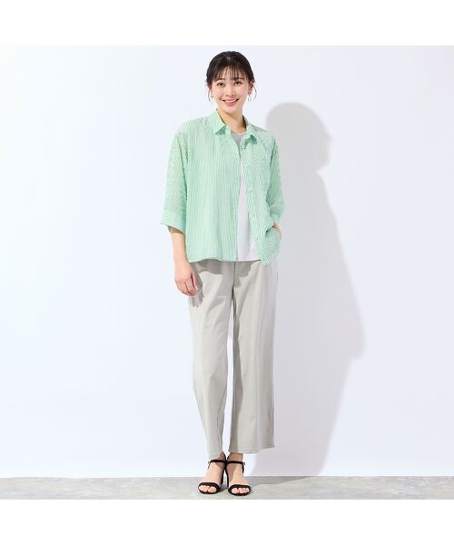 missel / ミゼール シャツ・ブラウス | 【洗える・3Lサイズあり】シアーストライプシャツ | 詳細16
