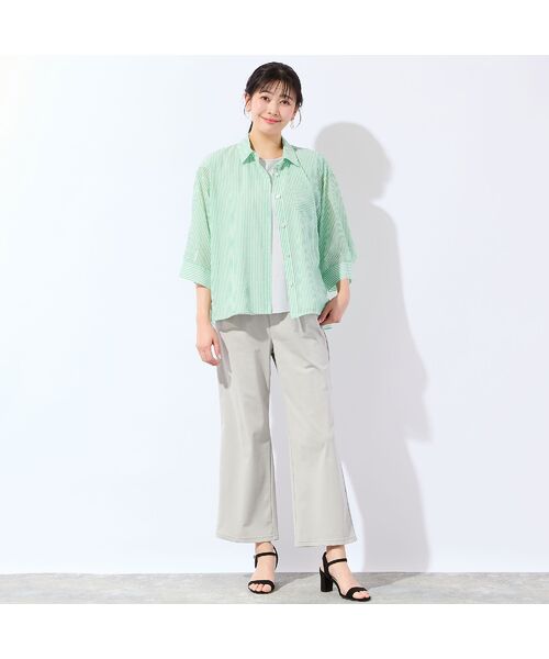 missel / ミゼール シャツ・ブラウス | 【洗える・3Lサイズあり】シアーストライプシャツ | 詳細17