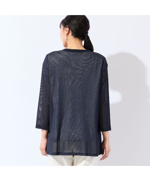 missel / ミゼール カーディガン・ボレロ | 【洗える・L～4Lサイズ】メッシュカーディガン | 詳細1