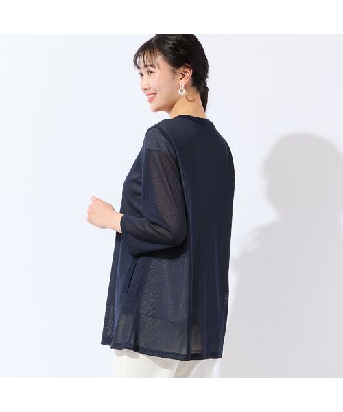 missel / ミゼール カーディガン・ボレロ | 【洗える・L～4Lサイズ】メッシュカーディガン | 詳細2