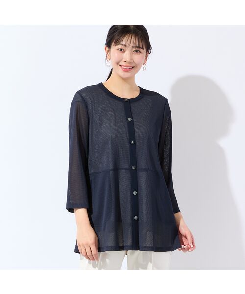 missel / ミゼール カーディガン・ボレロ | 【洗える・L～4Lサイズ】メッシュカーディガン | 詳細3